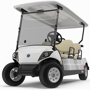 Resort Electric Car Yamaha Four Seat Rigged for Maya