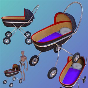 baby buggy object 3D model