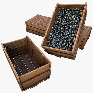 Blueberry Crate Box 3D model