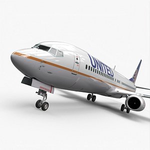 United Airlines Boeing 737-900 ER with Cabin and Doors Rigged for Maya