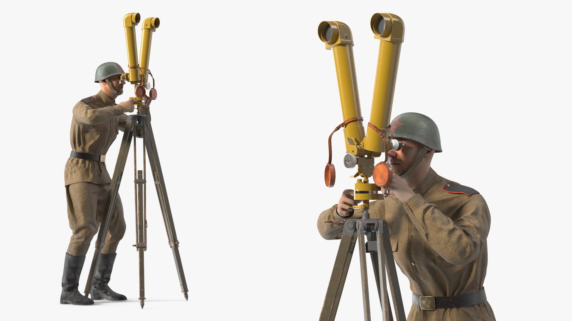 AST Binocular Recon Device with Soviet Soldier 3D model preview