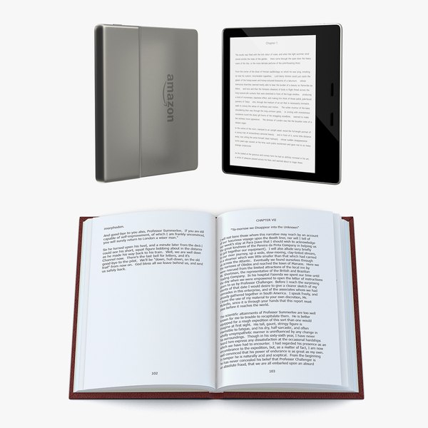 paper book e-reader read 3D model