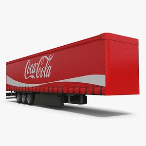 Coca-Cola Curtain Side Trailer 3D model
