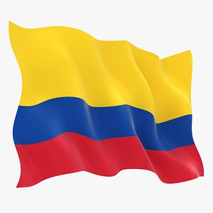 realistic colombia flag 3D
