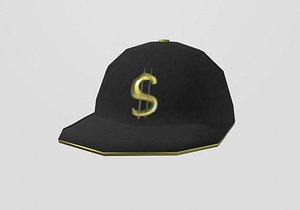 3D low poly black stylistic cap