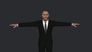 Idris Elba Hyper Realistic Full Body Fully Rigged 3D Character 3D