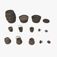 Medieval fantasy pirate containers buckets mugs collection