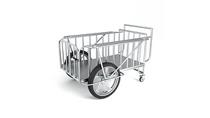 Heavy-Duty Industrial Cargo Trolley or Transport Cart 3D model