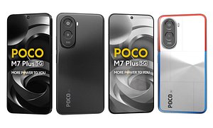 Xiaomi Poco M7 Plus 5G White And Xiaomi Poco M7 4G Black model