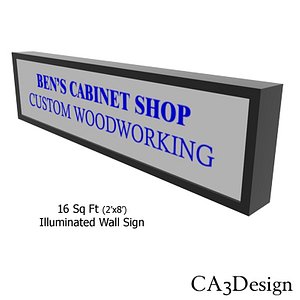 illuminated wall sign 3d model