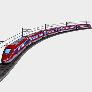 3D etr 1000 frecciarossa high speed passenger train model