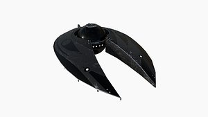 Alien Spaceship UFO I10 Full Black - Sci Fi Spacecraft Design 3D