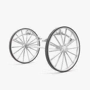 carriage wheels springs 3D model