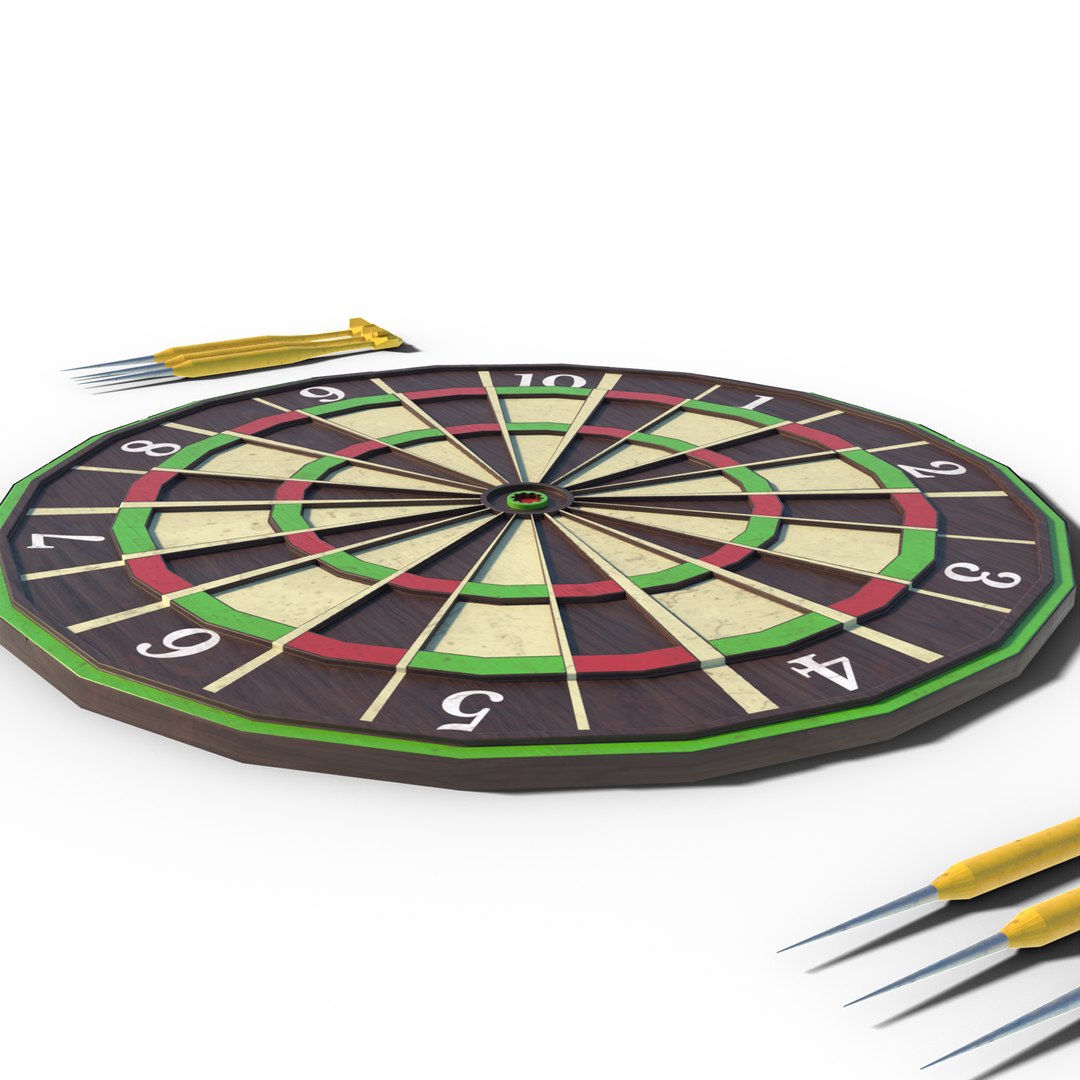 Dartboard With Darts 3D Model - TurboSquid 2084785