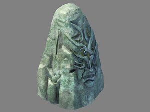 Kazlog shallow bay - stone face statue 01