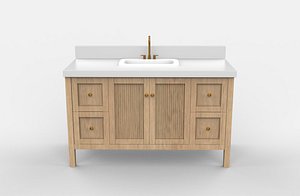 3D Oak Bathroom Vanity 3D model model