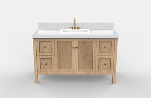 Oak Bathroom Vanity 3D model