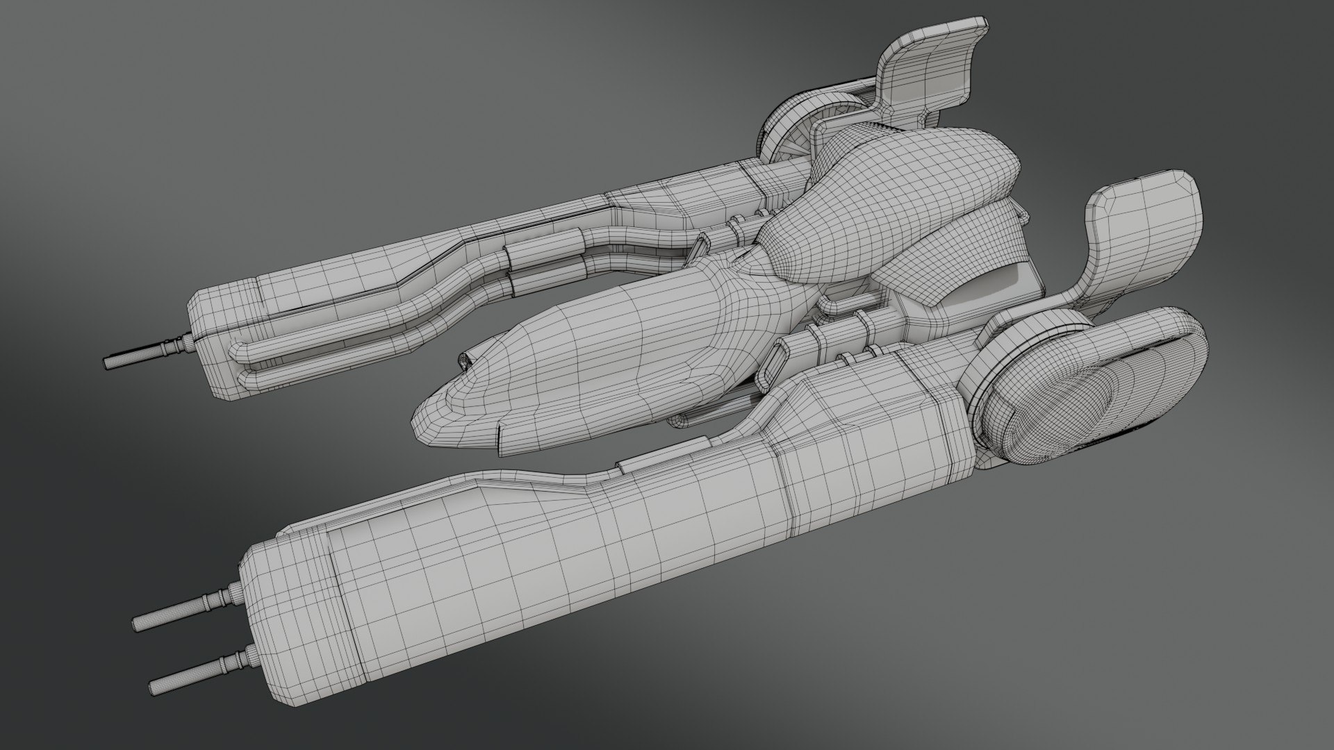 Sci-Fi Fighter Jet - Low poly - Game Ready 3D model https://p.turbosquid.com/ts-thumb/GB/ta7Sfc/mH/wire_0012/jpg/1765971844/1920x1080/fit_q87/10d3e37d3dc64729834879c235f58f168528bafb/wire_0012.jpg