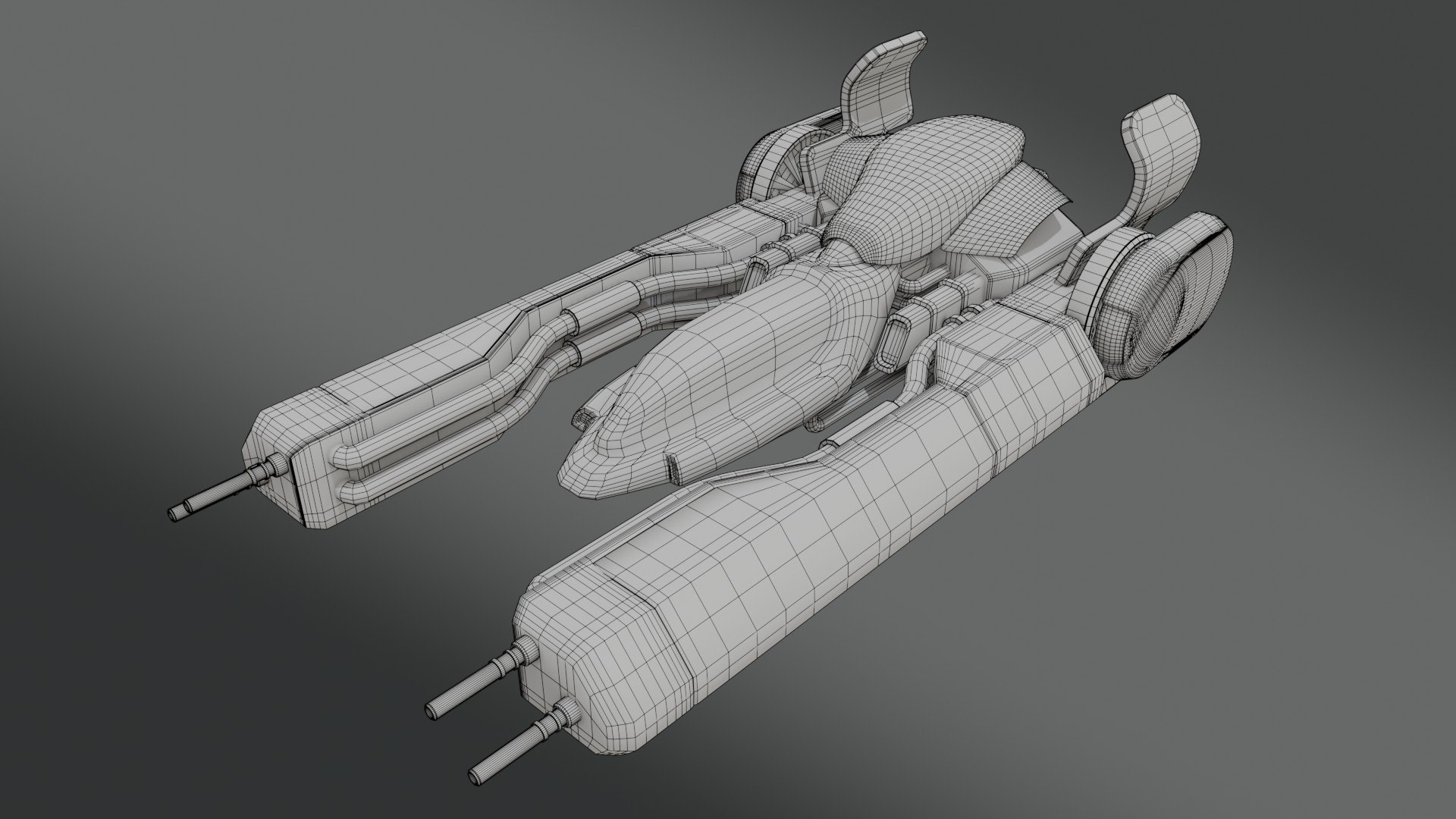 Sci-Fi Fighter Jet - Low poly - Game Ready 3D model https://p.turbosquid.com/ts-thumb/GB/ta7Sfc/pk/wire_0001/jpg/1765971831/1920x1080/fit_q87/b5fe9c701b7ca1f2e78465017f6e94bb8d39050f/wire_0001.jpg