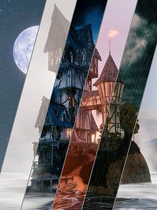 Fantasy House with interior PBR  Game Ready Low-poly 3D model