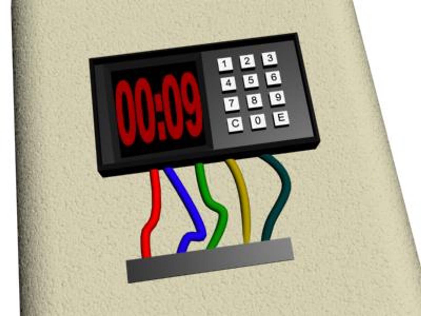 3d model c4 explosive timer