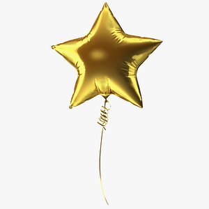 Gold Star Foil Balloon 3D model