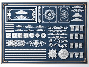 Classical Plaster Moulding Decor Pack PBR Game Ready