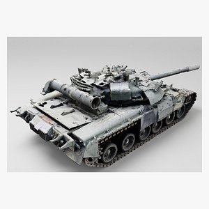 Russian T-72 tank destroyed by Ukrainian army model