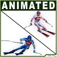 Male And Female Skier CG