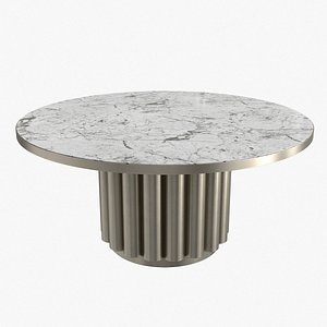 3D Cypher White Marble Dining Table