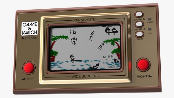 任天堂のゲームと時計のパラシュートゲームコンソール3Dモデル 
