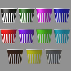 empty striped 02 popcorn tub Collection of 11
