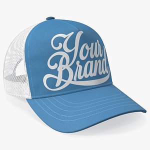 Trucker Cap Your Brand Blue 3D model
