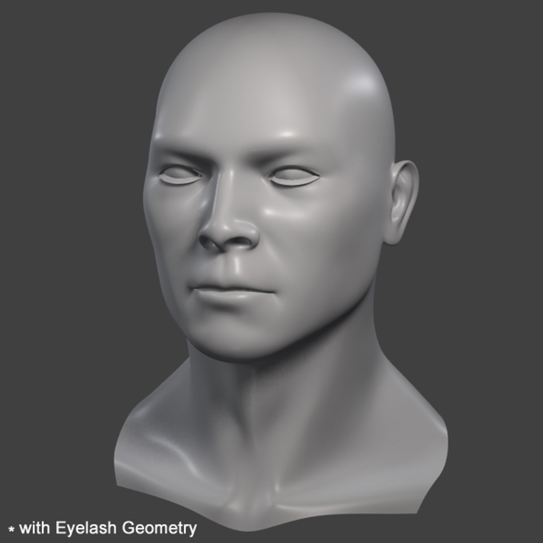 3d Model Realistic Male Head