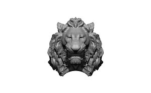 3D lion statue head