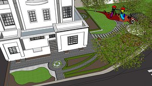 House Garden  Front Entrance Landscape 3D Model 3D model