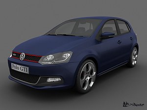 volkswagen polo gti 2011 3d model
