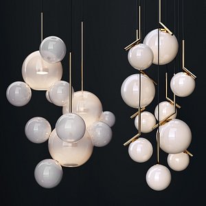 3D glass chandelier bolle ic