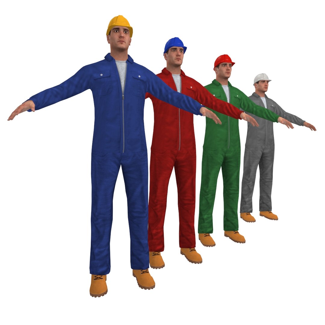 3d model worker man