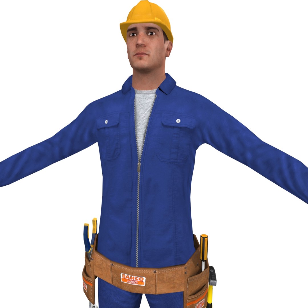 3d model worker man
