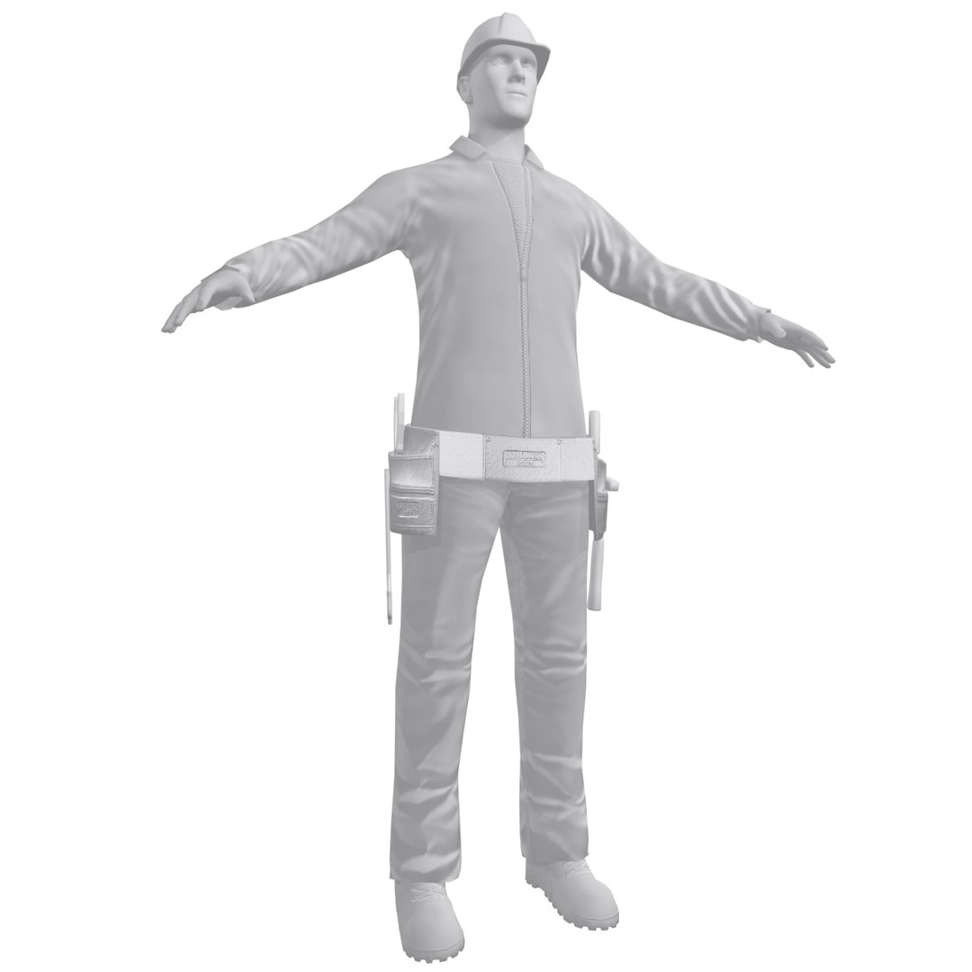 3d model worker man
