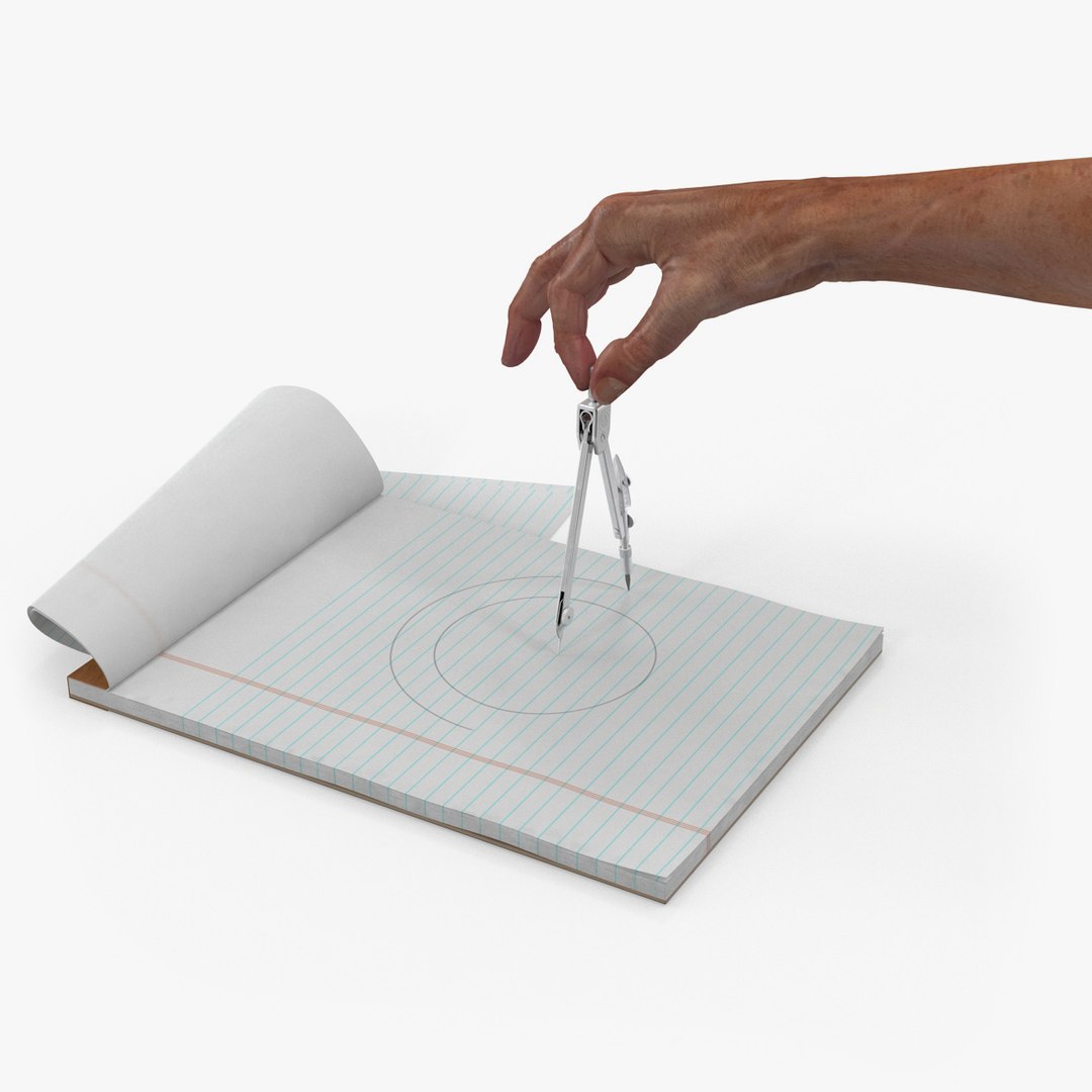 Compass Circle Drawing Hand 3D Model 3D model preview