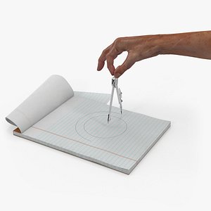 Compass Circle Drawing Hand 3D Model