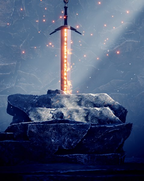 3D model The sword in the stone