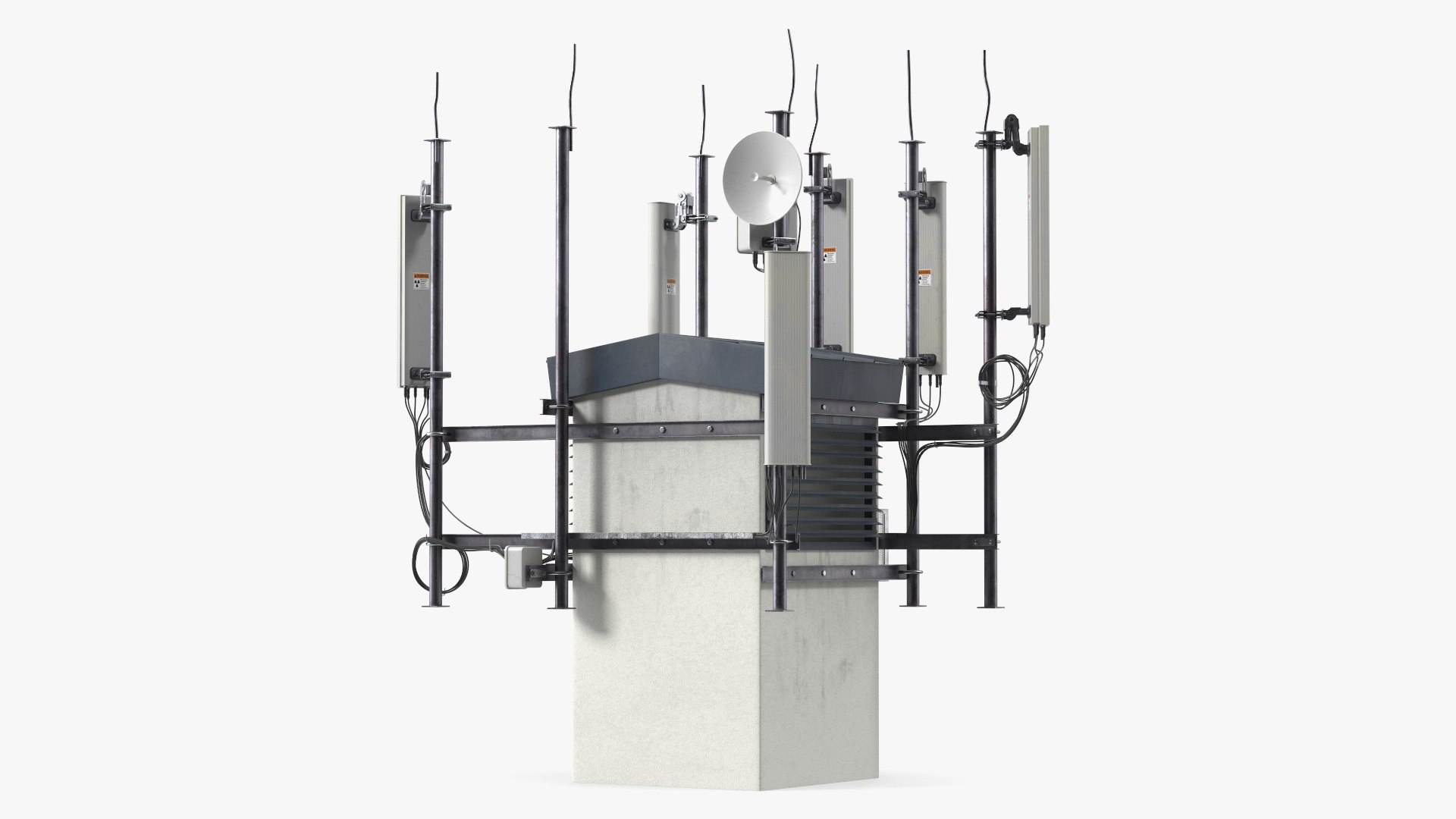 Rooftop Cellular Tower Transmitter 3D model preview