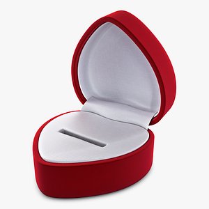 Heart Shape Ring Box Red v 1