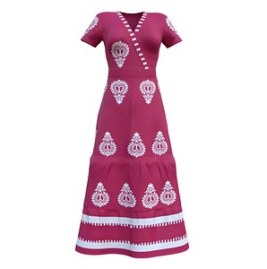 3D model Red Summer Dress