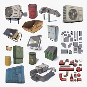 Architecture Props Low Poly Collection 3D model