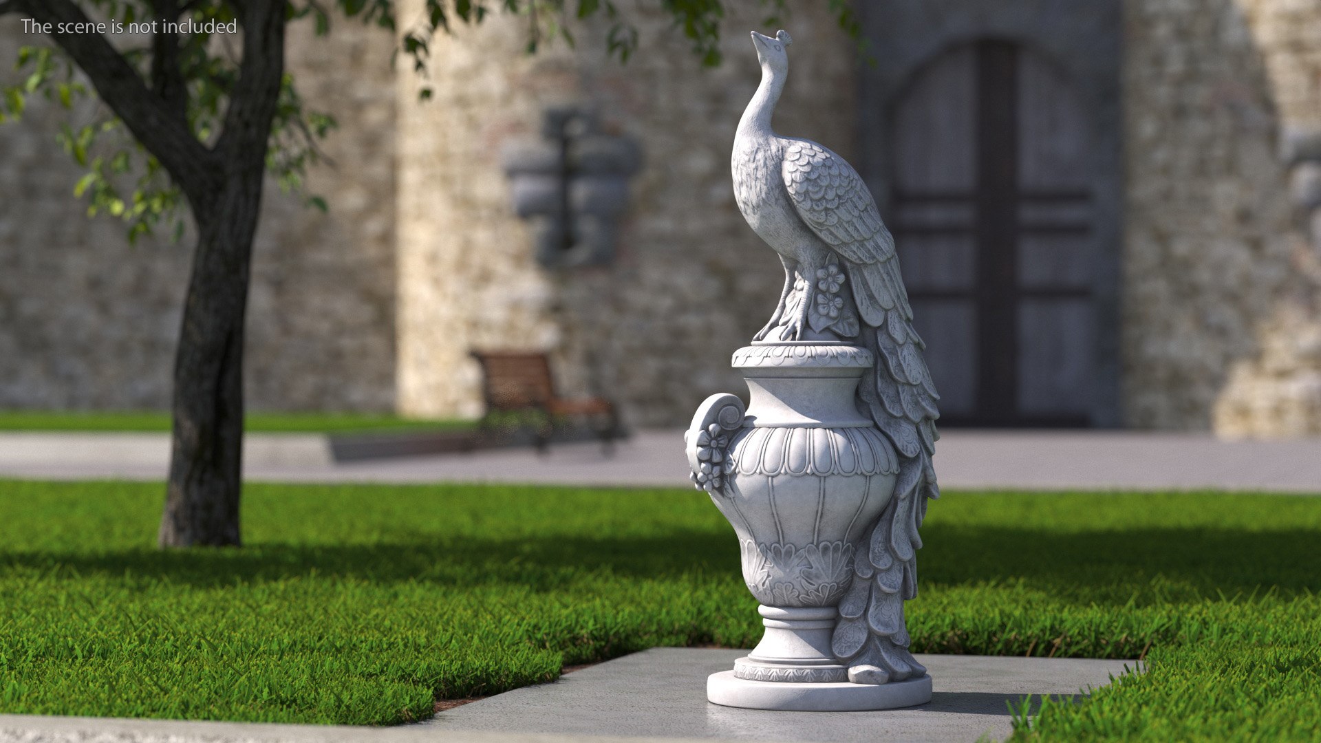 3D Peacock Statue Marble model TurboSquid 2027766