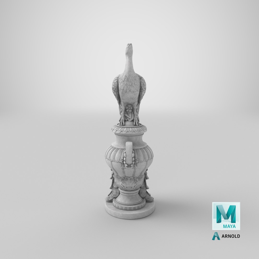 3D Peacock Statue Marble Model TurboSquid 2027766
